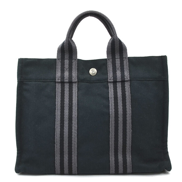 Hermes Hermès Foul Tou PM Canvas Handbag in Black for Men and Women Free Shi...